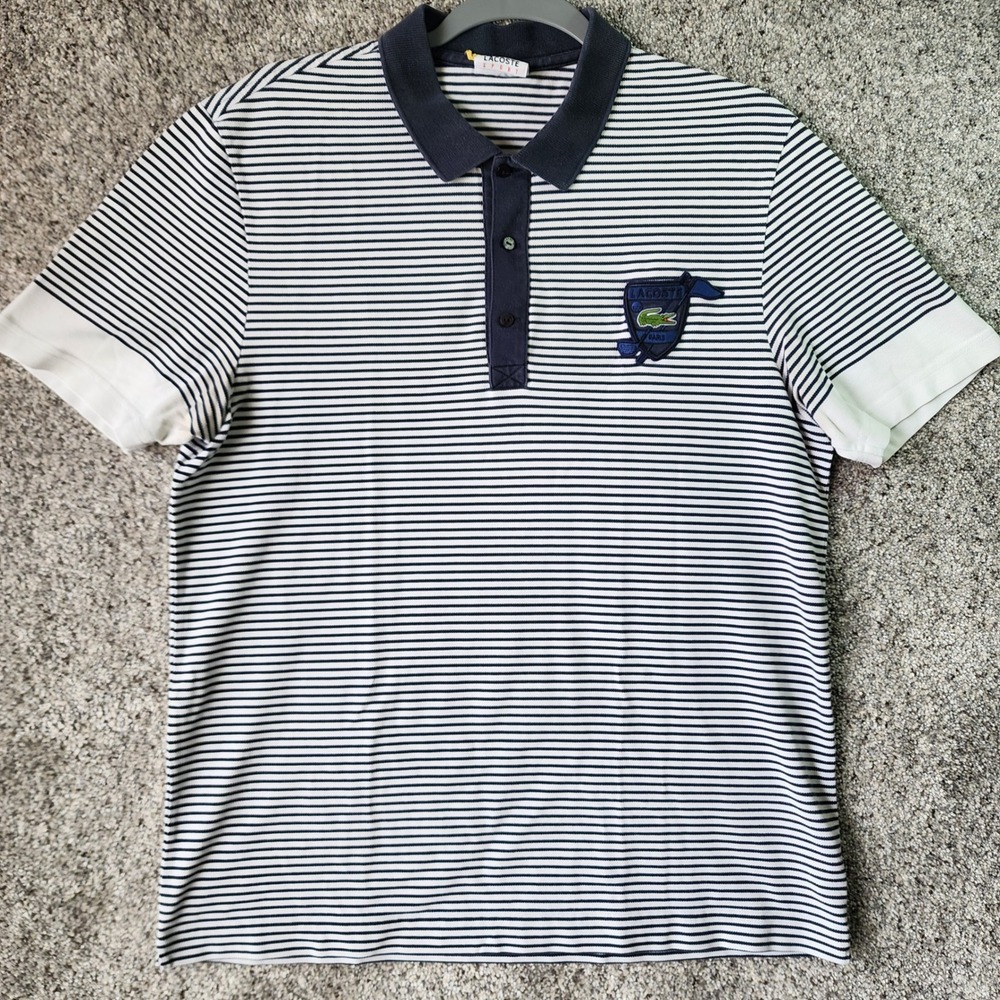Lacoste Sport Polo Shirt | Mens 6 XL | Striped Golf‎ Crest | Stretch | Excellent